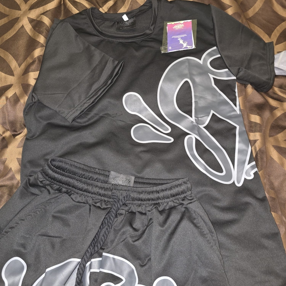 Syna World Summer Black and Gray T-Shirt and Shorts Set